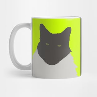 Abstract Cat on Yellow Mug